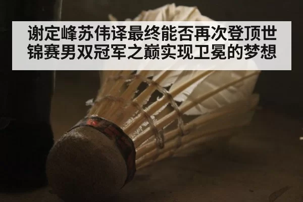 谢定峰苏伟译最终能否再次登顶世锦赛男双冠军之巅实现卫冕的梦想